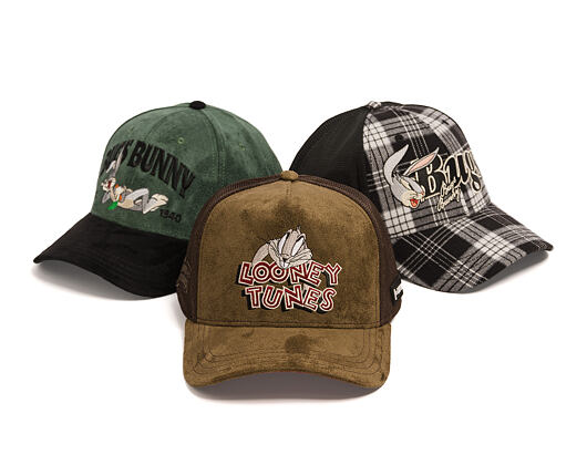 Kappe Capslab - Looney Tunes Trucker - Bugs Bunny Logo Peek Suede - Olive / Brown