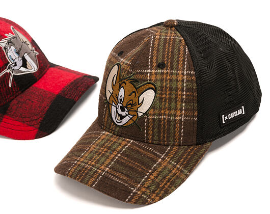 Kappe Capslab - Tom & Jerry Trucker - Jerry Wink Checkered - Brown / Black
