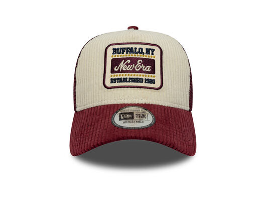 Kappe New Era - Branded Cord Visor 9FORTY A-Frame Trucker - Maroon / Stone