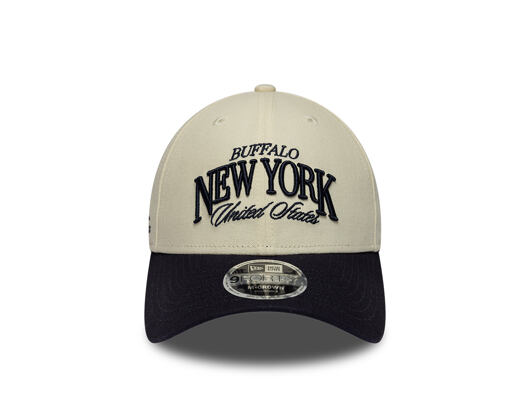 Kappe New Era - Branded Wordmark 9FORTY M-CROWN - Cream / Navy