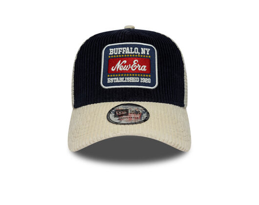 Kappe New Era - Branded Cord Visor 9FORTY A-Frame Trucker - Navy / Stone