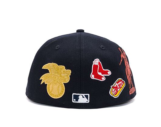 Kappe New Era 59FIFTY MLB Script 5 Boston Red Sox Navy / Red