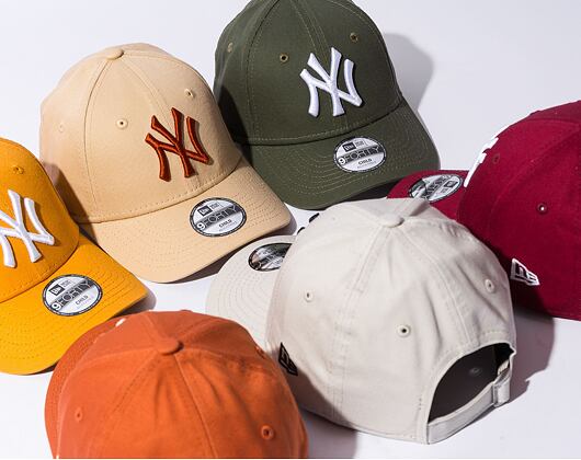 Kinder Kappe New Era 9FORTY Kids MLB Kids League Essential - NY Yankees - Olive / White