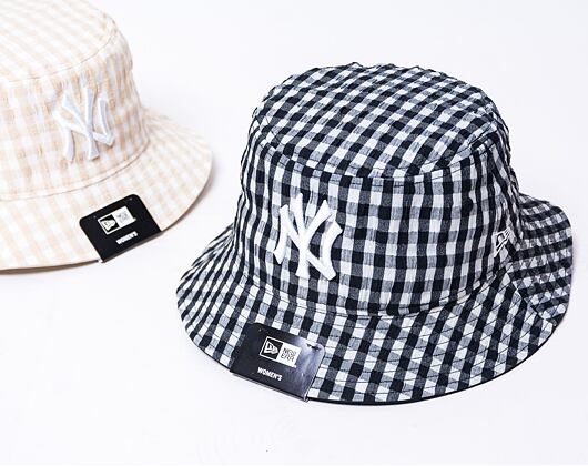 Damen Bucket Mütze New Era MLB Womens Gingham Tapered Bucket - NY Yankees - Black