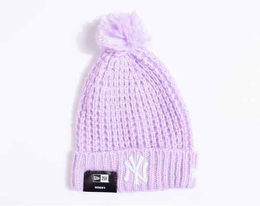 Damen Mütze New Era MLB Womens Cosy Pom Beanie - NY Yankees - Digital Lavender / White