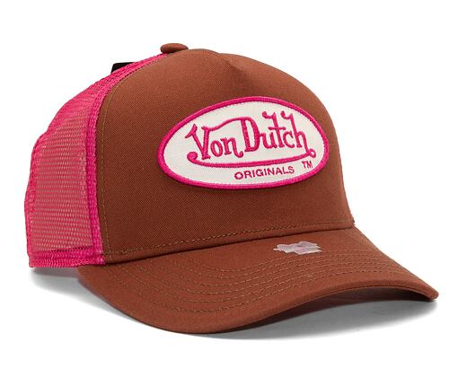 Kappe Von Dutch Trucker Boston - Cotton Twill - Brown/Pink