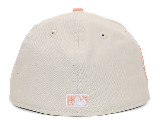 Kappe New Era 59FIFTY MLB White Crown Chicago Cubs Cooperstown Off White / Peach