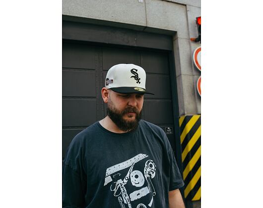 Kappe New Era 59FIFTY MLB Chicago White Sox Retro - Creme Weiß / Schwarz