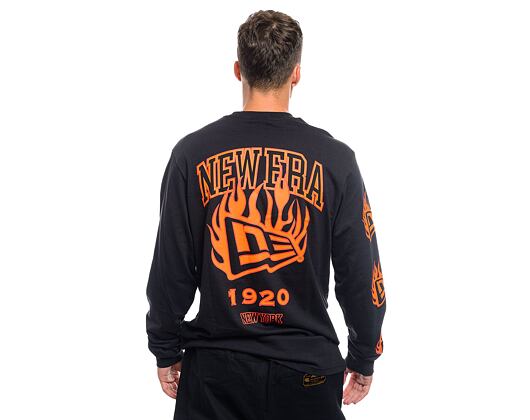 T-Shirt New Era - Flag Flame Longsleeve Tee - Black / Red