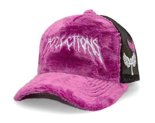 Kappe Reflection Luxury Fuzzy Trucker Trauben Lila