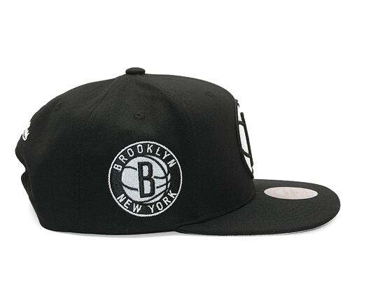 Kappe Mitchell & Ness - Evergreen Black/White Snapback - Brooklyn Nets - Black