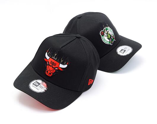 Kappe New Era - 9FORTY A-Frame NBA Flame - Chicago Bulls - Black