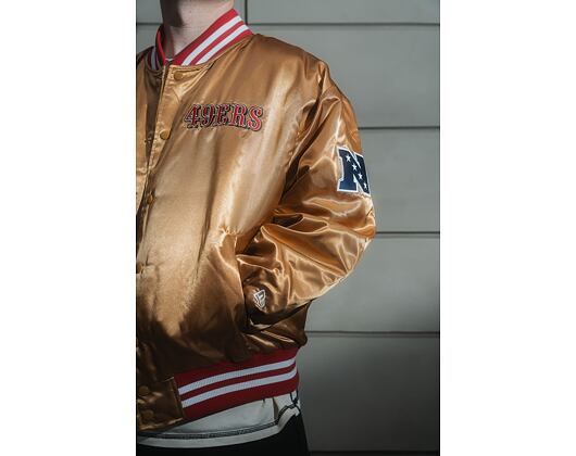 Jacke New Era - NFL Satin Bomber - San Francisco 49ers - BRZ / Scarlet