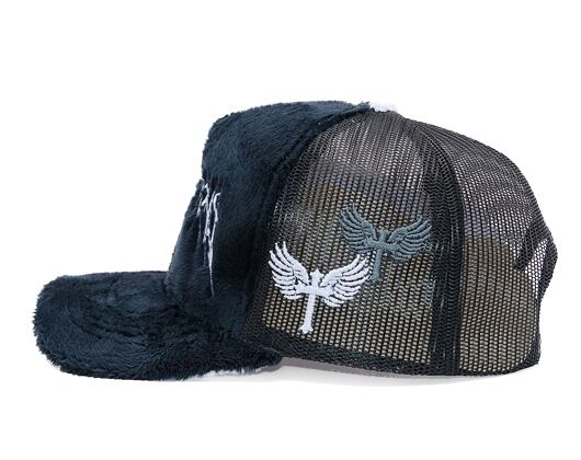 Kappe Reflection Luxury Fuzzy Trucker - Black Midnight Contrast