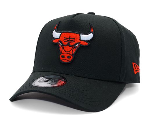 Kappe New Era - NBA Side Patch 9FORTY A-Frame - Chicago Bulls - Black