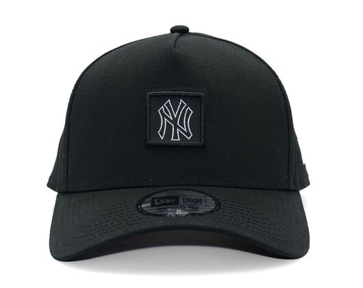 Kappe New Era - MLB Metallic Patch 9FORTY A-Frame - NY Yankees - Black / Silver