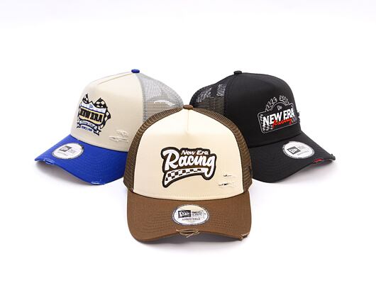 Kappe New Era - Motosport 9FORTY Trucker - Cream / Brown