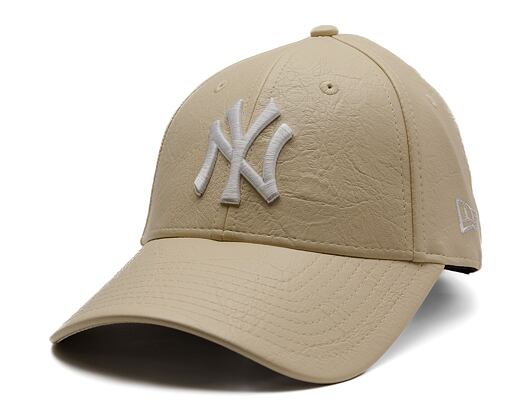 Damen Kappe New Era - MLB Crinkled PU 9FORTY - NY Yankees - Stone