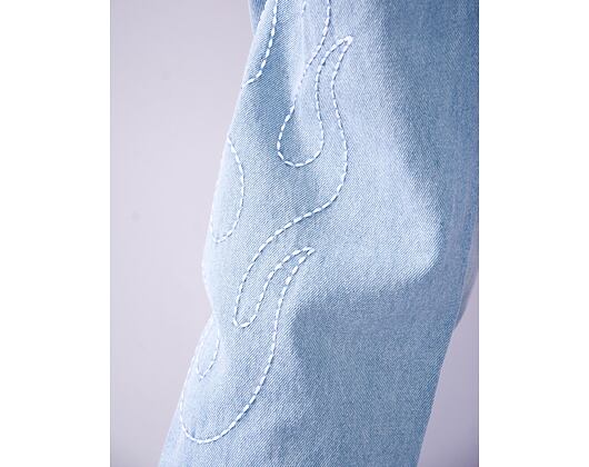 Hose Karl Kani - Og Baggy Five Pocket Flames Denim - bleached blue