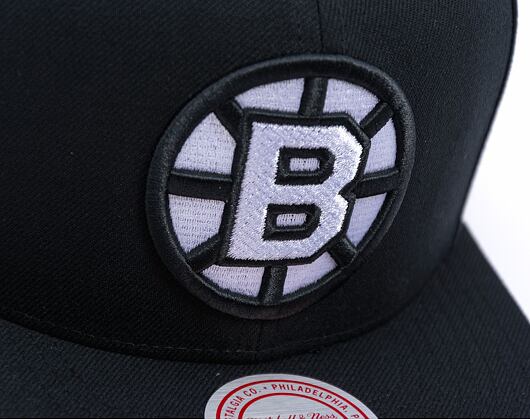 Kappe Mitchell & Ness - Boston Bruins - Evergreen Black White Snapback Vntg - Black