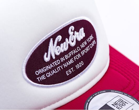 Kappe New Era - Branded Oval Foam Patch 9FORTY Trucker - White / Cherry