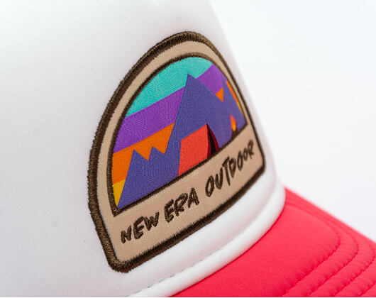 Kinder Kappe New Era - Branded Adventure Patch 9FORTY Trucker - Coral / White