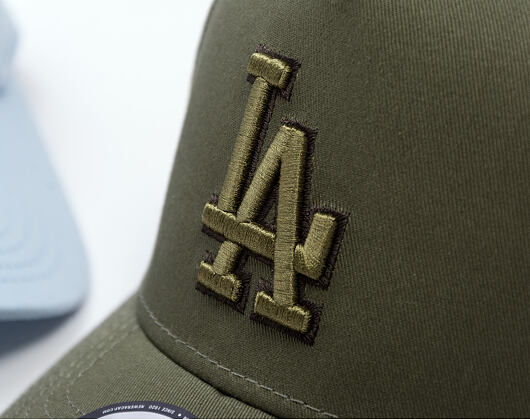 Kappe New Era - MLB Tonal Outline 9FORTY A-Frame - LA Dodgers - New Olive