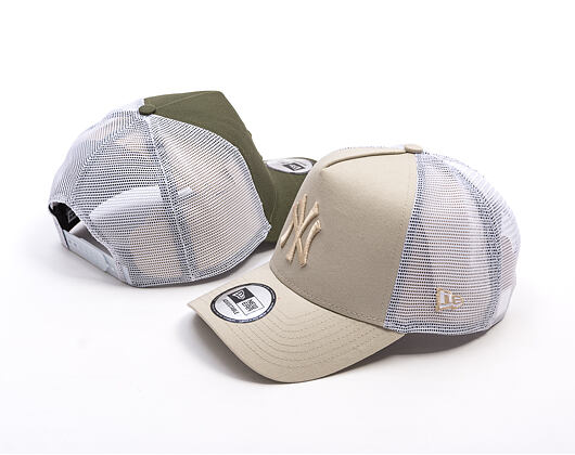 Kappe New Era - MLB League Essential 9FORTY Trucker - NY Yankees - Stone