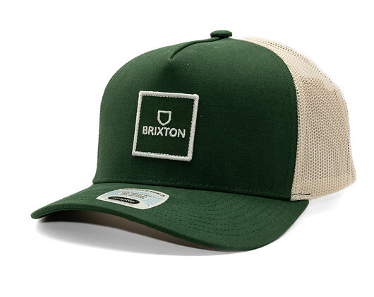 Kappe Brixton - Alpha Block X C Mp Mesh Cap - Dark Forest/Off White