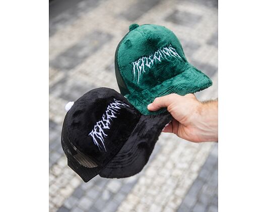 Kappe Reflection Luxury Fuzzy Trucker - Bottle Green/ White