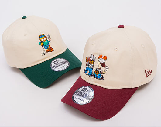 Kappe New Era - Garfield & Odie 9TWENTY - Cream / Burgundy