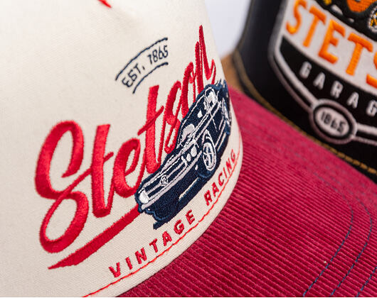 Kappe Stetson - Trucker Cap Vintage Racing - Wine/Off-White