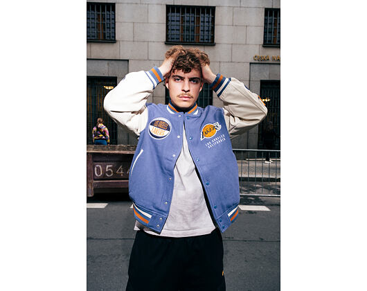Jacke New Era - NBA Patch Varsity Jacket - LA Lakers - Muted Indigo