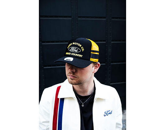 Kappe Brixton - Ford Built Tough Mp Trucker Hat - Burnt Rubber/Empire Yellow