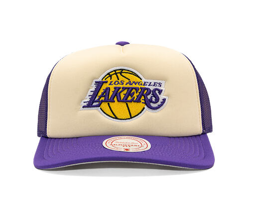 Kappe Mitchell & Ness - NBA Vintage Block Trucker - LA Lakers - Cream