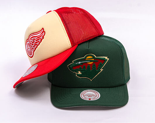 Kappe Mitchell & Ness - NHL Vintage Block Trucker - Detroit Red Wings - Cream