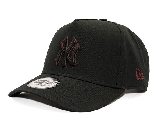 Kappe New Era - MLB Team Outline 9FORTY A-Frame - NY Yankees - Black / Burgundy