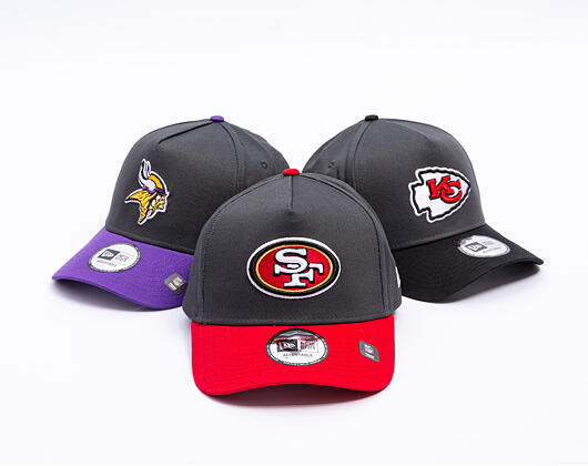 Kappe New Era - NFL Charcoal Drop 9FORTY A-Frame - San Francisco 49Ers - Steel Clouds / Scarlet