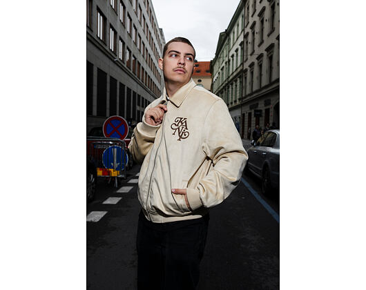 Jacke Karl Kani - Legacy Faux Suede Bowling Jacke - Beige