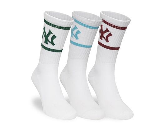 Socken New Era - MLB Crew Socks 3pk - NY Yankees - White