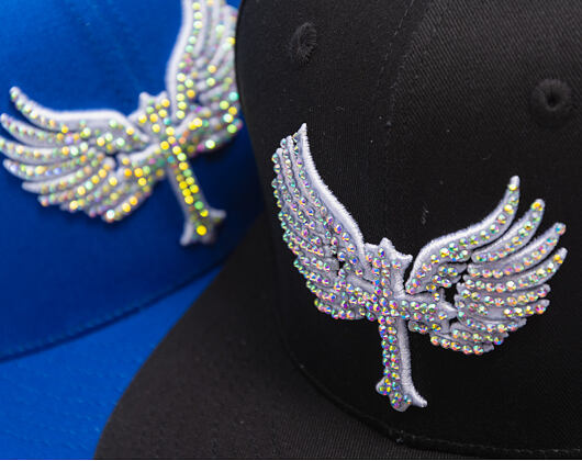 Kappe Reflection Luxury Shine Loud Snapback - Satin Schwarz / Weiß