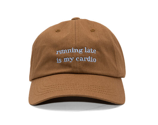 Kappe 8by8 - Dadcap - "running late is my cardio" - Brown/Sky Blue