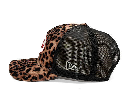 Damen Kappe New Era - Branded Leopard 9FORTY M-CROWN Trucker - Camel