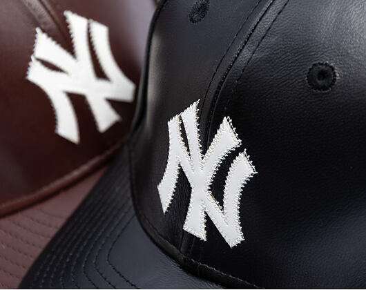 Kappe New Era - MLB IMAGE DROP - Leather 9FORTY M-CROWN - NY Yankees - Black