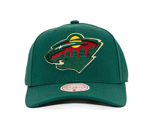 Kappe Mitchell & Ness - Minnesota Wild - Team Ground 2.0 Pro Snapback - Hunter Green