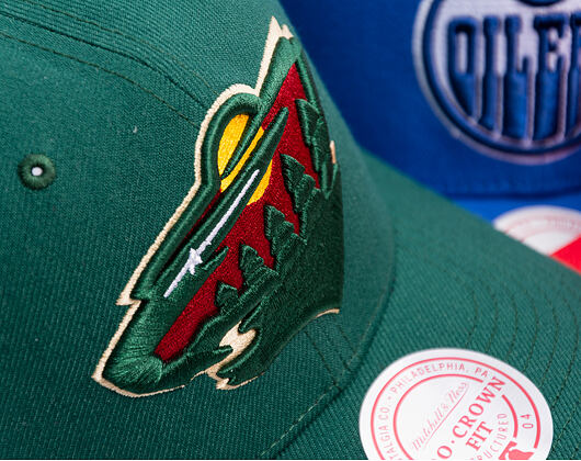 Kappe Mitchell & Ness - Minnesota Wild - Team Ground 2.0 Pro Snapback - Hunter Green