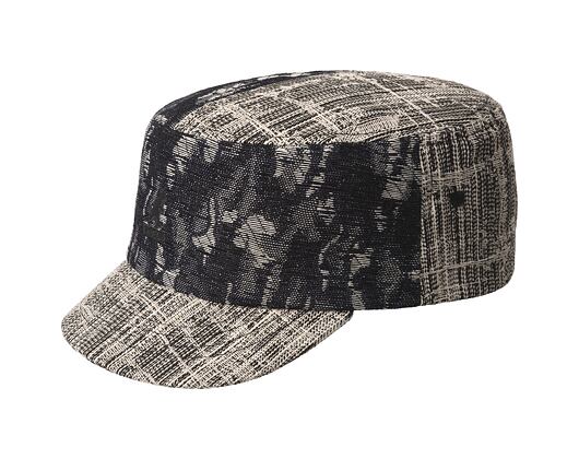 Kappe Kangol - TRENDS PACK - Denim Mashup Army Cap - Black Topstitch