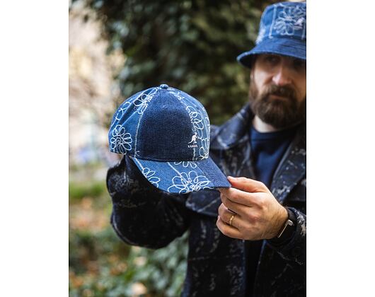 Kappe Kangol - TRENDS PACK - Denim Mashup Baseball - Medium Blue Floral