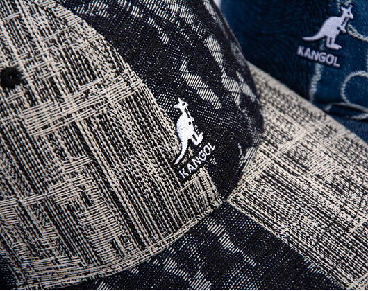 Kappe Kangol - TRENDS PACK - Denim Mashup Baseball - Black Topstitch