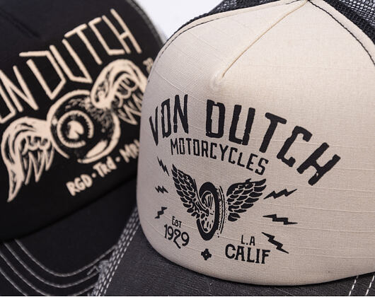 Kappe Von Dutch - Trucker - Calif. Motorcycles 1929 Grey/Distressed Black Denim